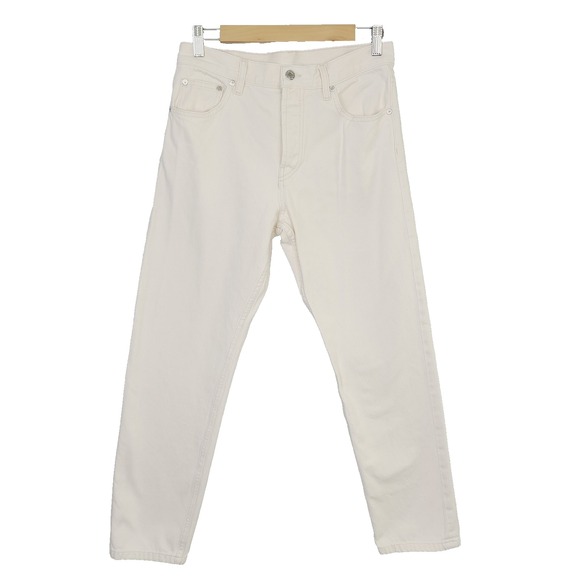 Helmut Lang Jeans 28‎ Cream Organic Cotton Straight High-Rise Denim - Picture 1 of 11